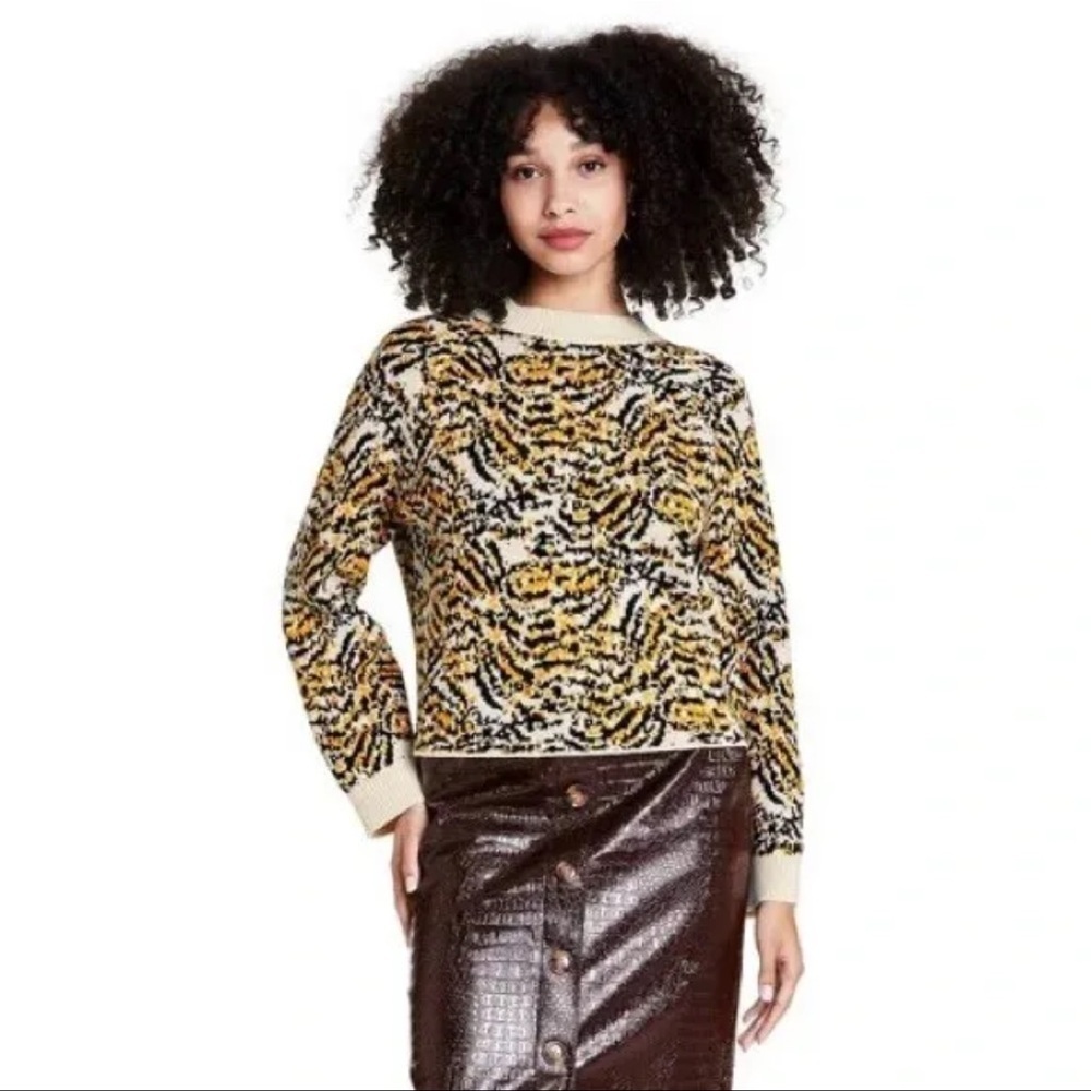 Rachel Comey x Target Women’s Animal Print Pullover Crew Sweater Size XS